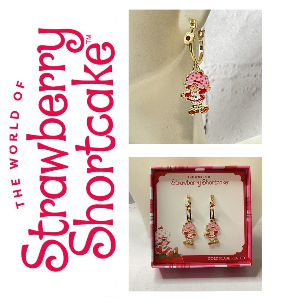 🐘🐘💓 Strawberry Shortcake Gold Earrings